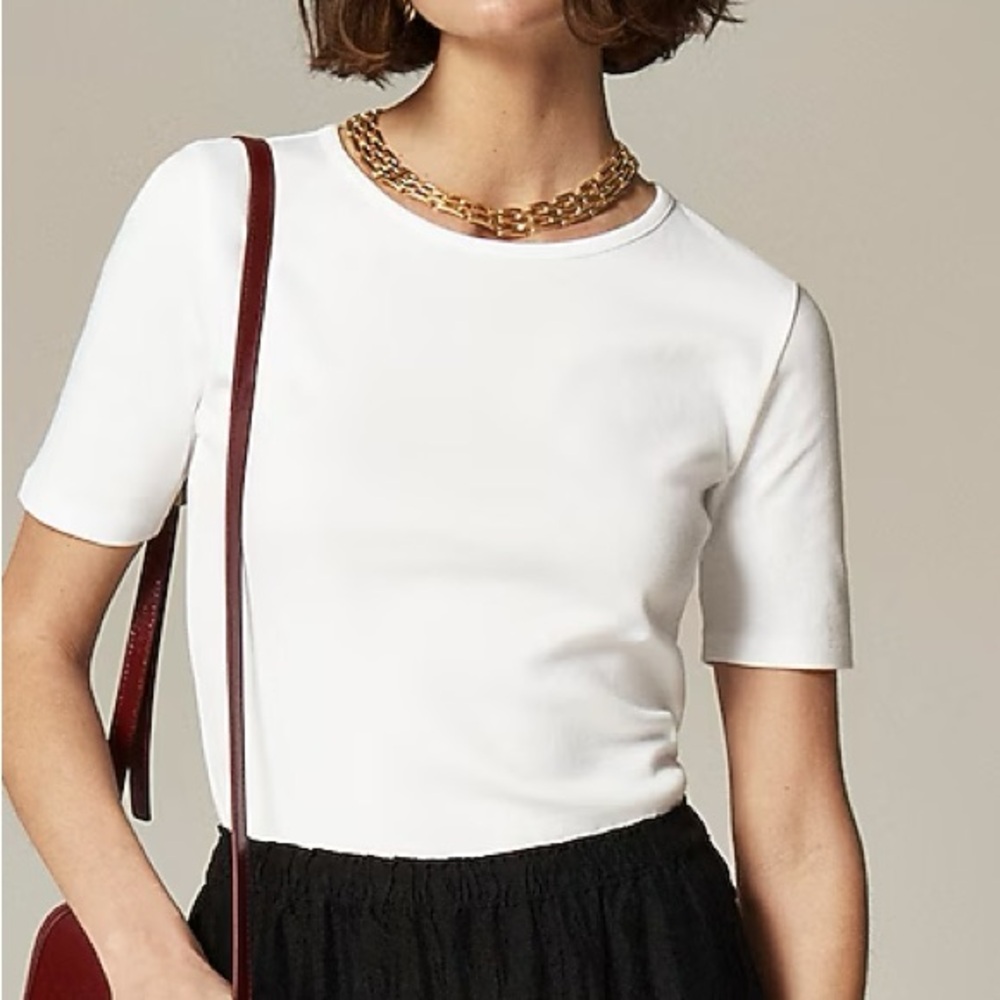 J.CREW SIZE XS~PERFECT FIT CLASSIC WHITE TEE~100% COTTON SHIRT~T-SHIRT TOP~